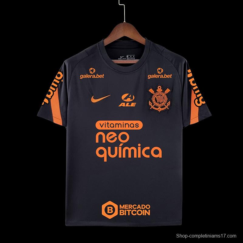 22/23 All Sponsors Corinthians Training Black Soccer Jersey