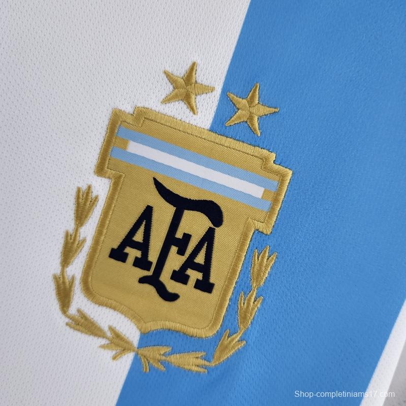 2022 Argentina Women's Home 2 Stars Soccer Jersey