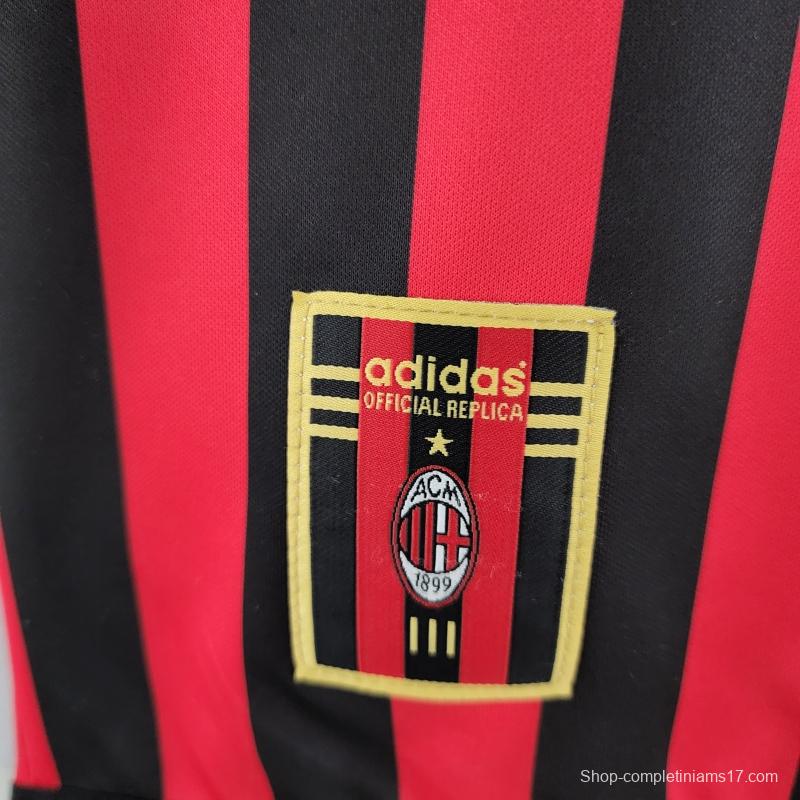 Retro Long Sleeve 99/00 AC Milan Home Soccer Jersey