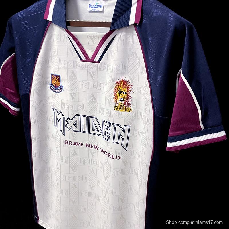 Retro 1999 West Ham Iron Maiden Away Soccer Jersey