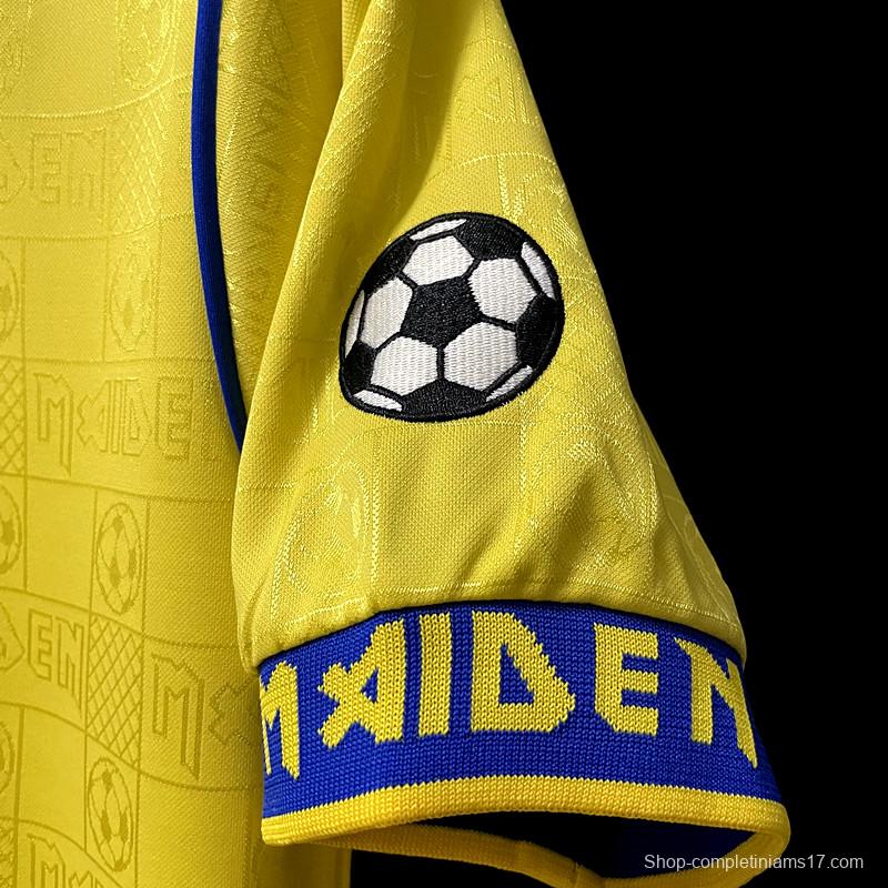 Retro 2008 West Ham Iron Maiden Yellow Jersey