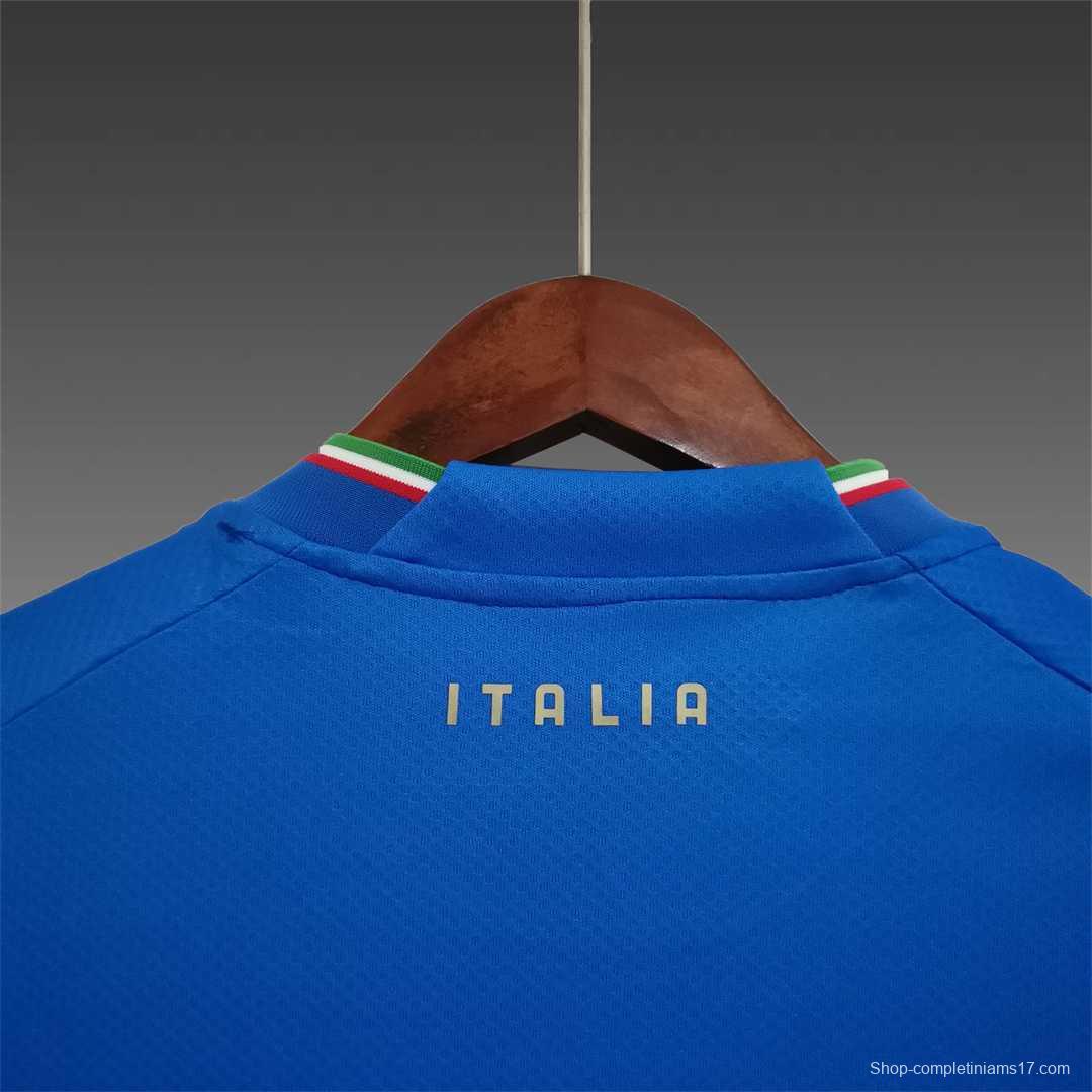 2022 Italy Home Soccer Jersey With Nations League Patch