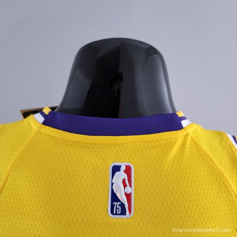 75th Anniversary IRVING #2 Los Angeles Lakers Yellow NBA Jersey