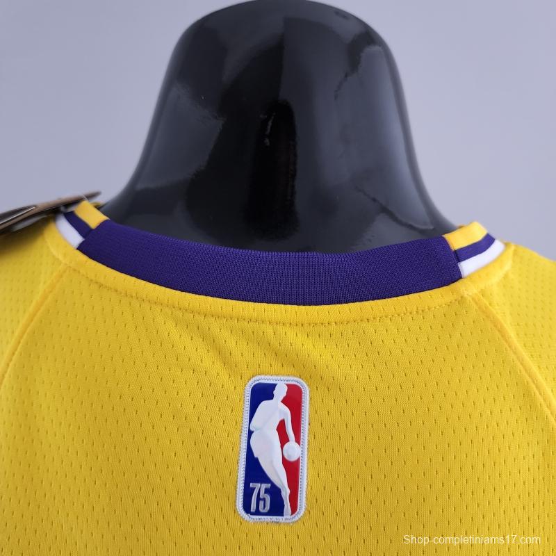 75th Anniversary TOSCANO #95 Los Angeles Lakers Yellow NBA Jersey