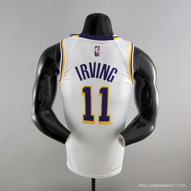 75th Anniversary IRVING #11 Los Angeles Lakers White NBA Jersey