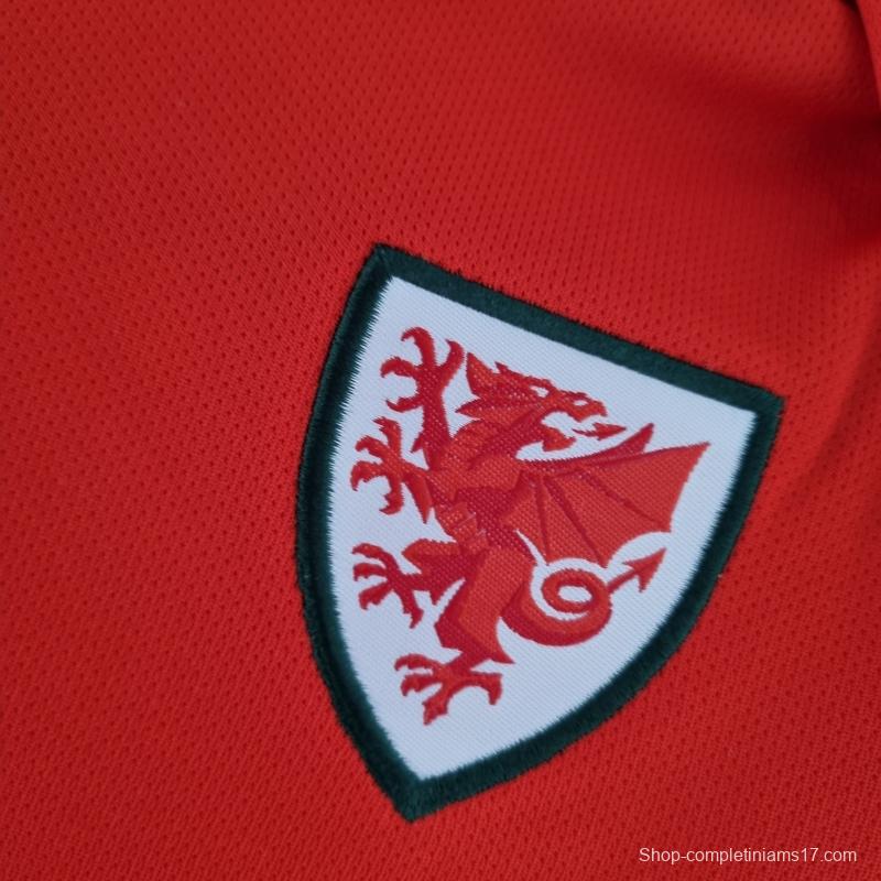 2022 Wales Home Baby KM#0024 9-12 Soccer Jersey