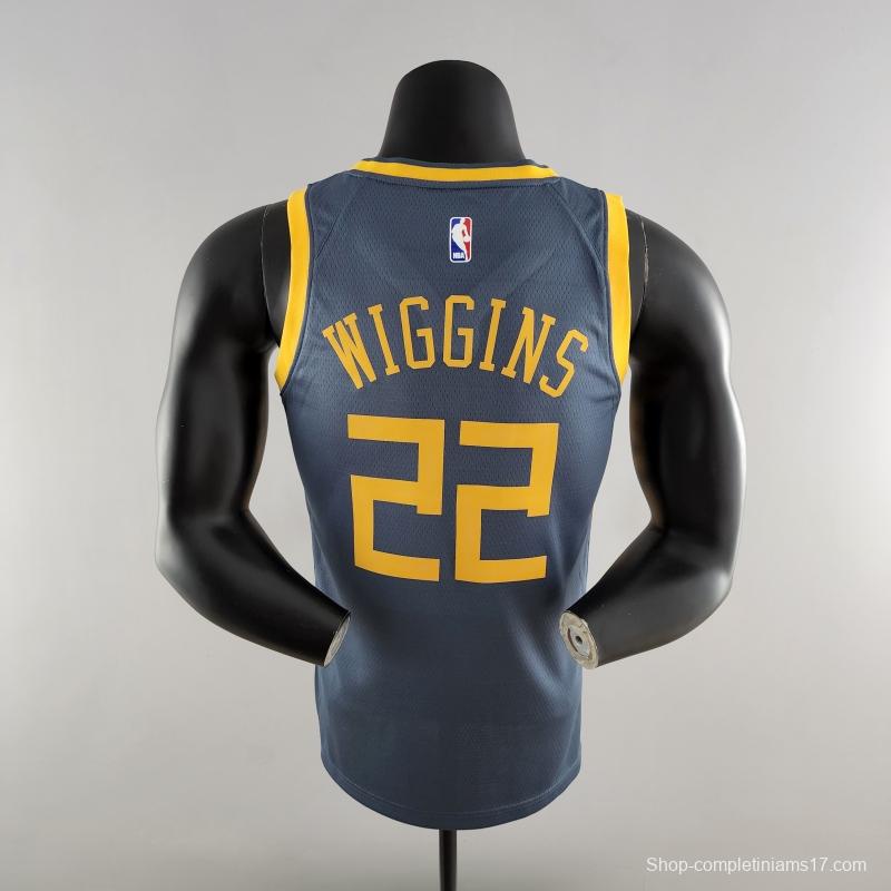 2018 WIGGINS #22 Golden State Warriors Grey NBA Jersey