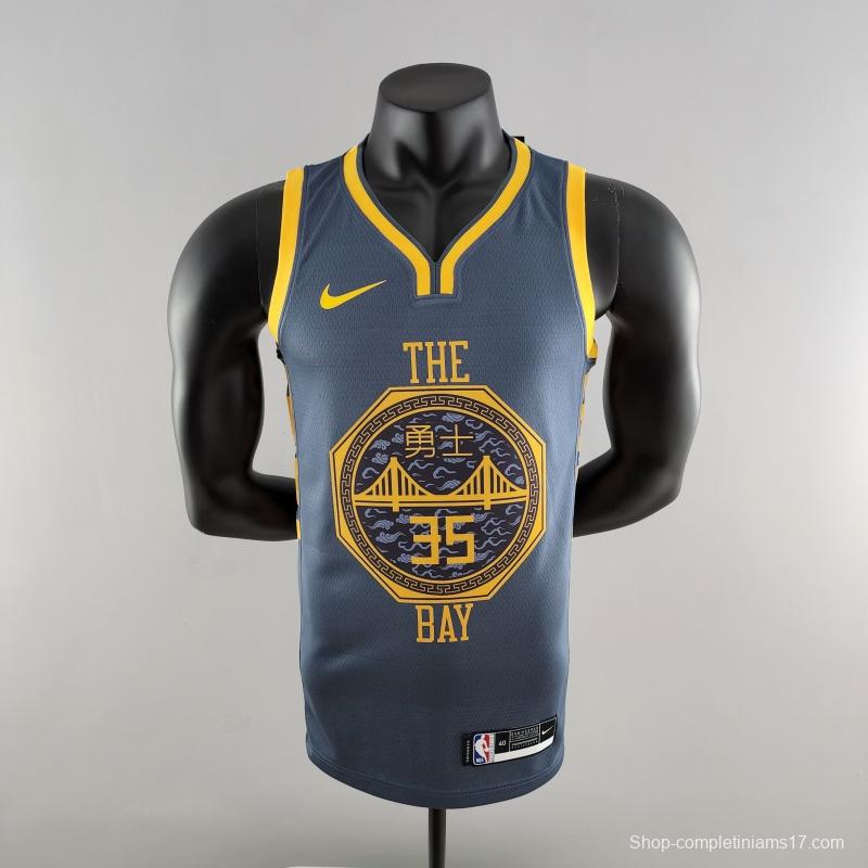 2018 DURANT #35 Golden State Warriors Grey NBA Jersey