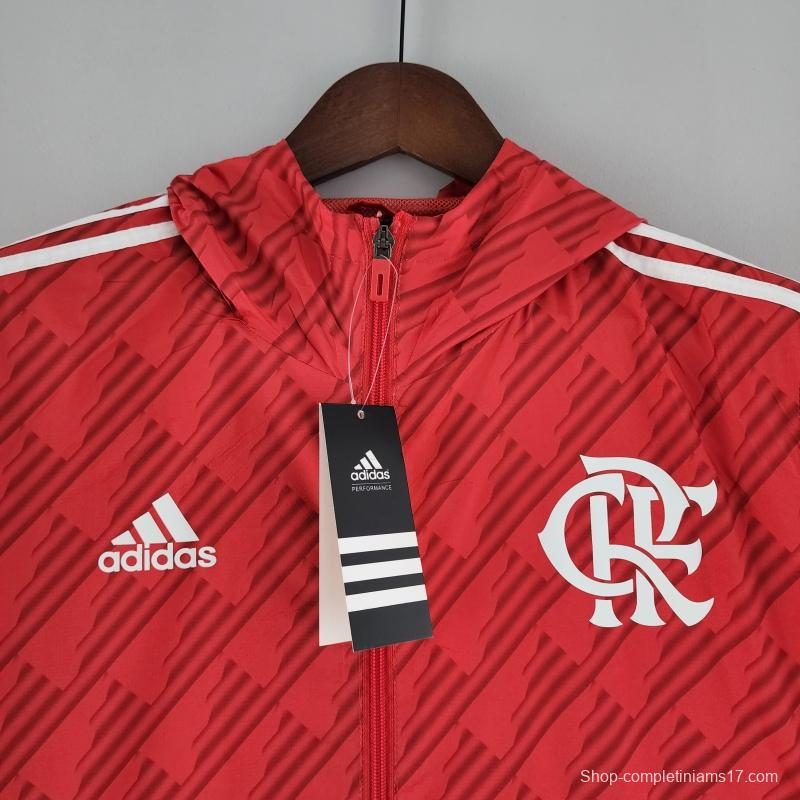 2022 Flamengo Windbreaker Red White Edge