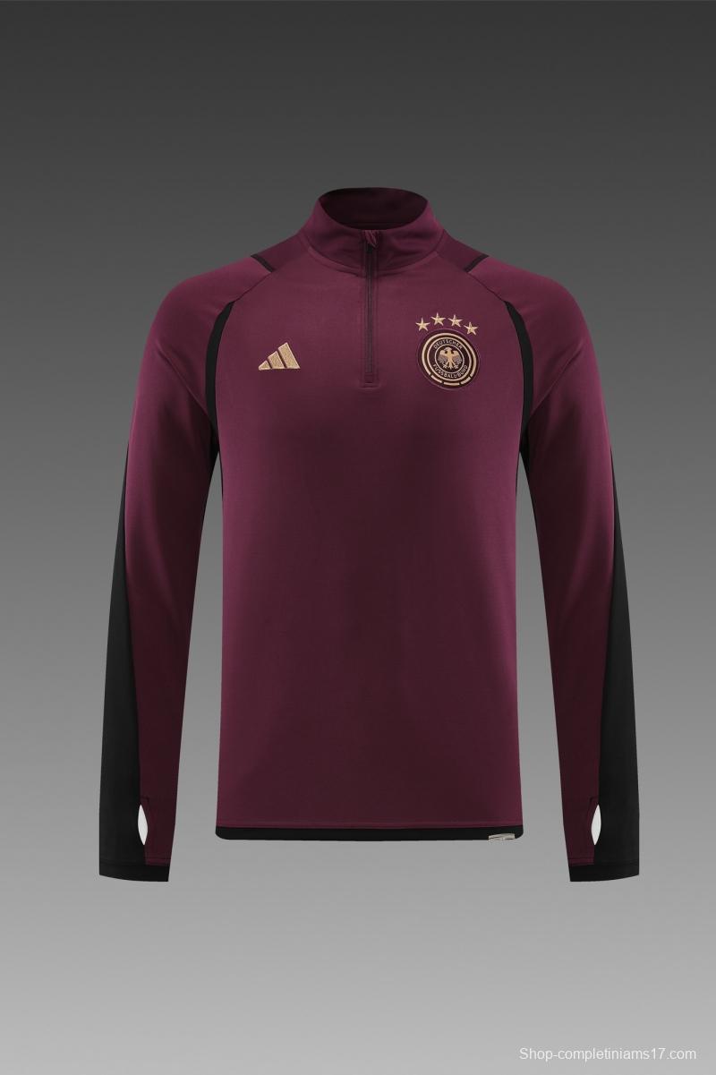 2022 Germany Wine Half Zipper Tracksuit