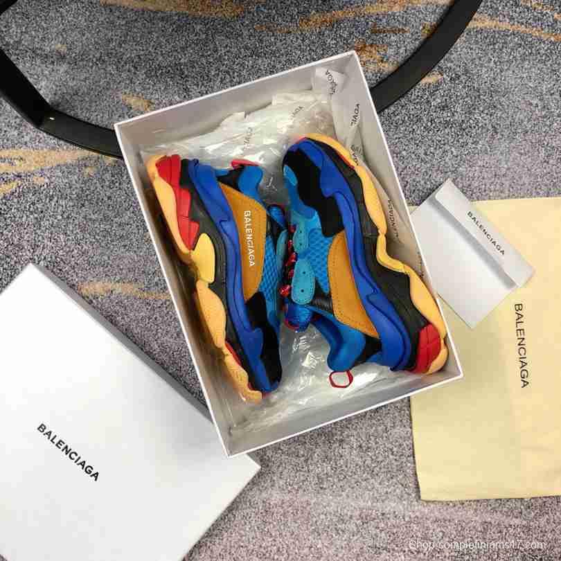 Men Balenciaga Triple-S Sneaker Multi-Color Blue/Black/Brown