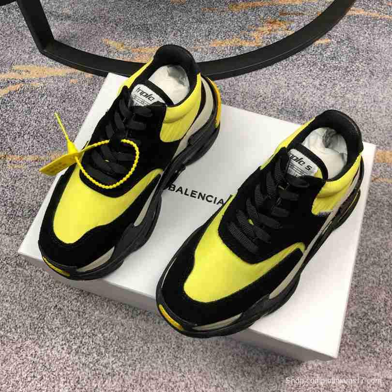 Men Balenciaga Triple-S 2 Yellow Black Sneaker