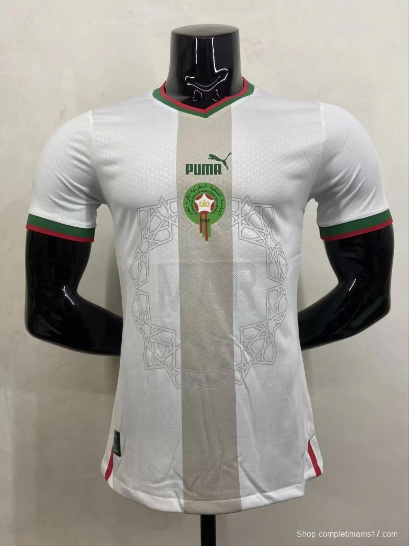 Player Version 2022 Morocco Away White Jersey