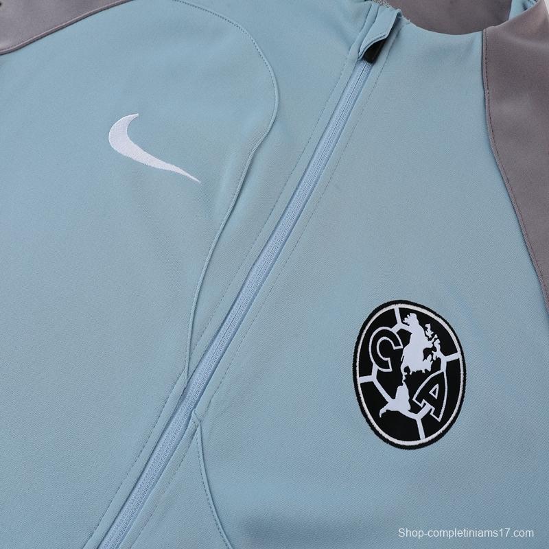 2022 Pumas Blue Gray Full Zipper Tracksuit