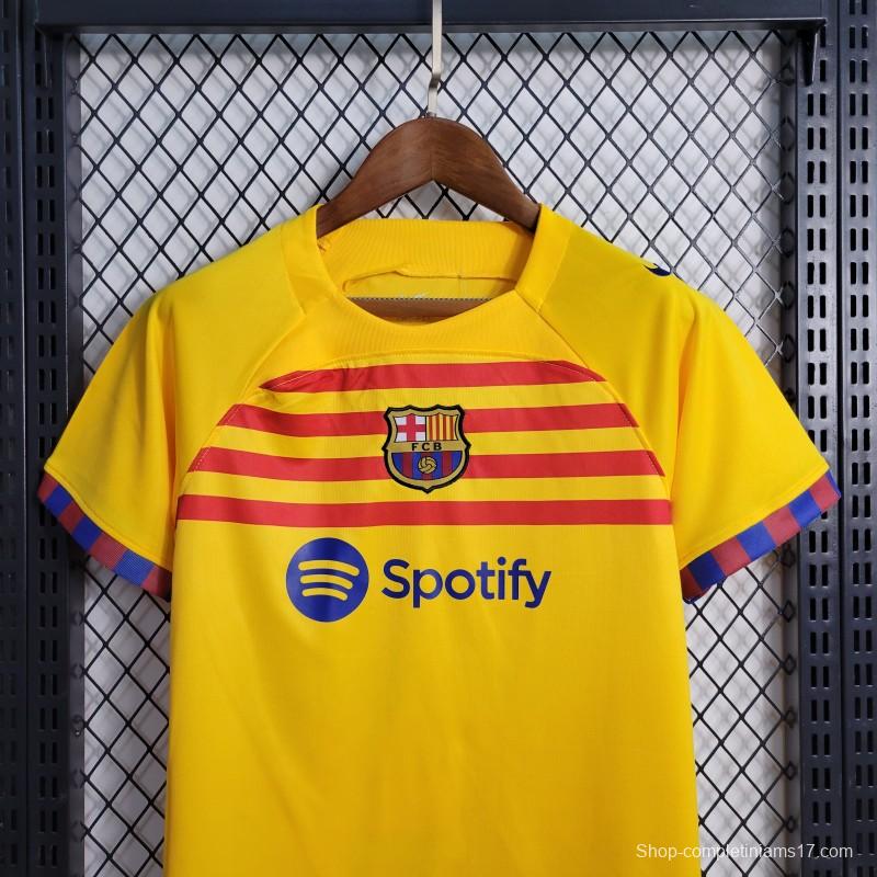 23-24 Kids Barcelona Forth Yellow Jersey