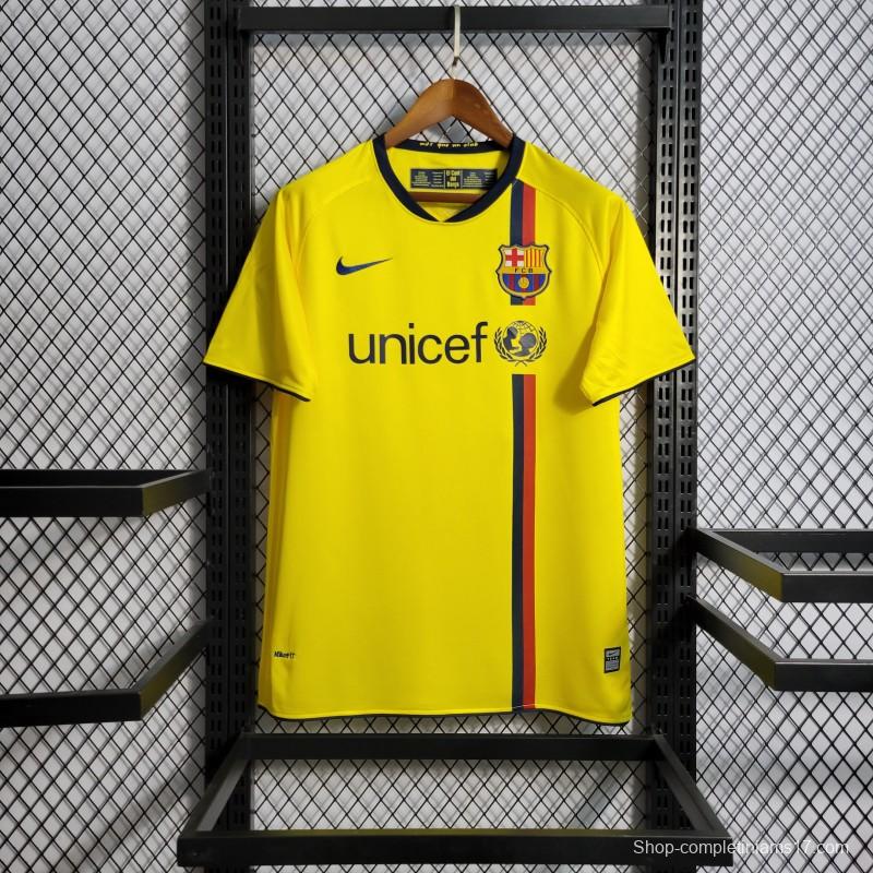 Retro 08/09 Barcelona Away Yellow Jersey