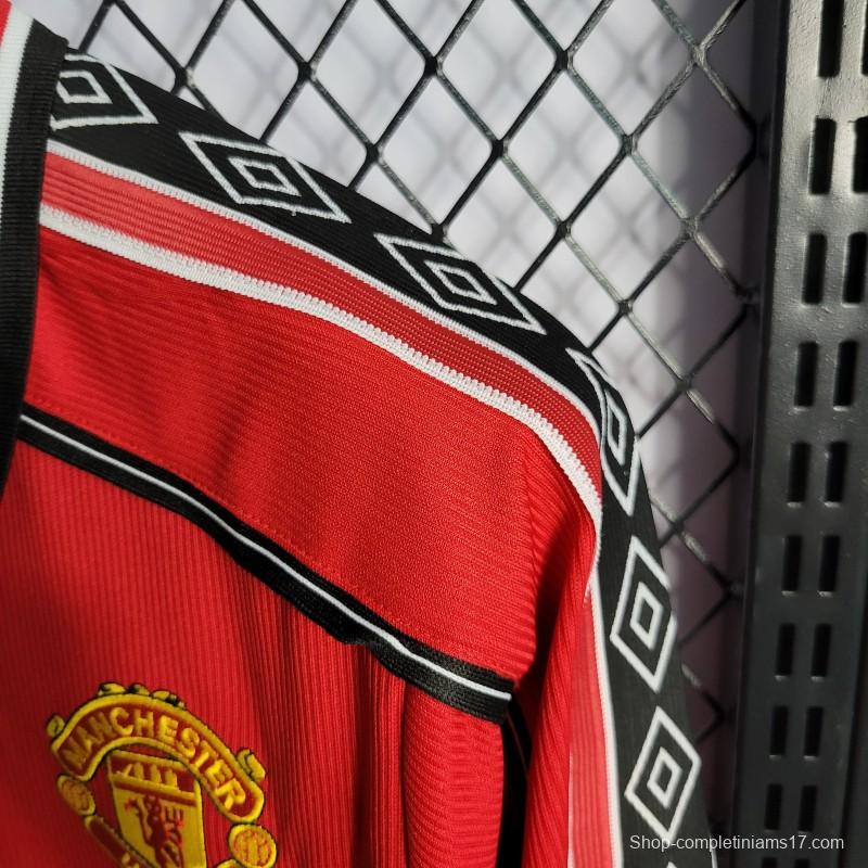 Retro Long Sleeve 98/99 Manchester United Home Jersey