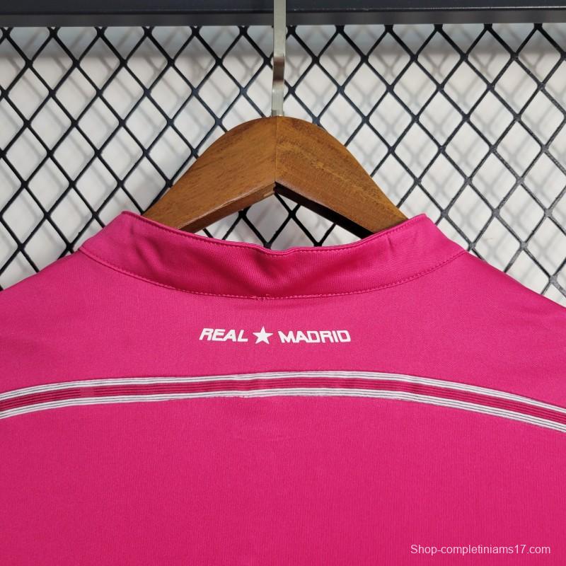 Retro 14-15 Long Sleeve Real Madrid Away Pink Jersey