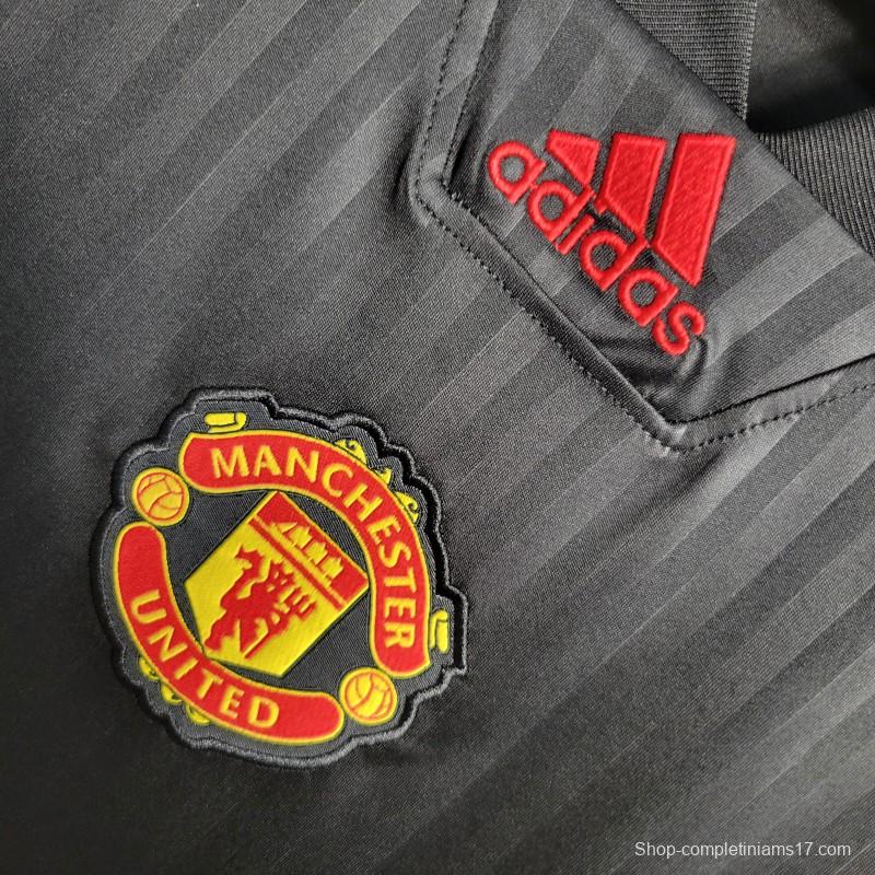 23-24 Manchester United Black ICON Jersey Embroidery Logo