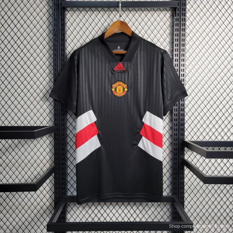 23-24 Manchester United Black ICON Jersey Embroidery Logo