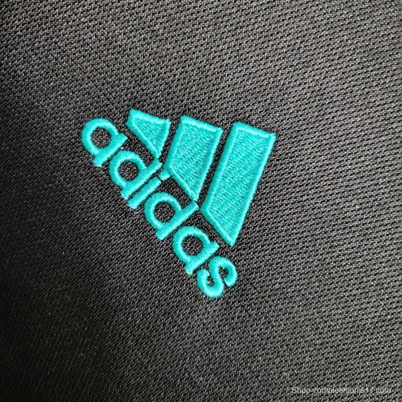 Retro Long Sleeve 17-18 Real Madrid Away Black Jersey