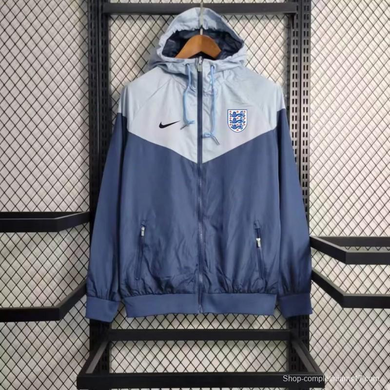 23/24 England Navy Grey Windbreaker