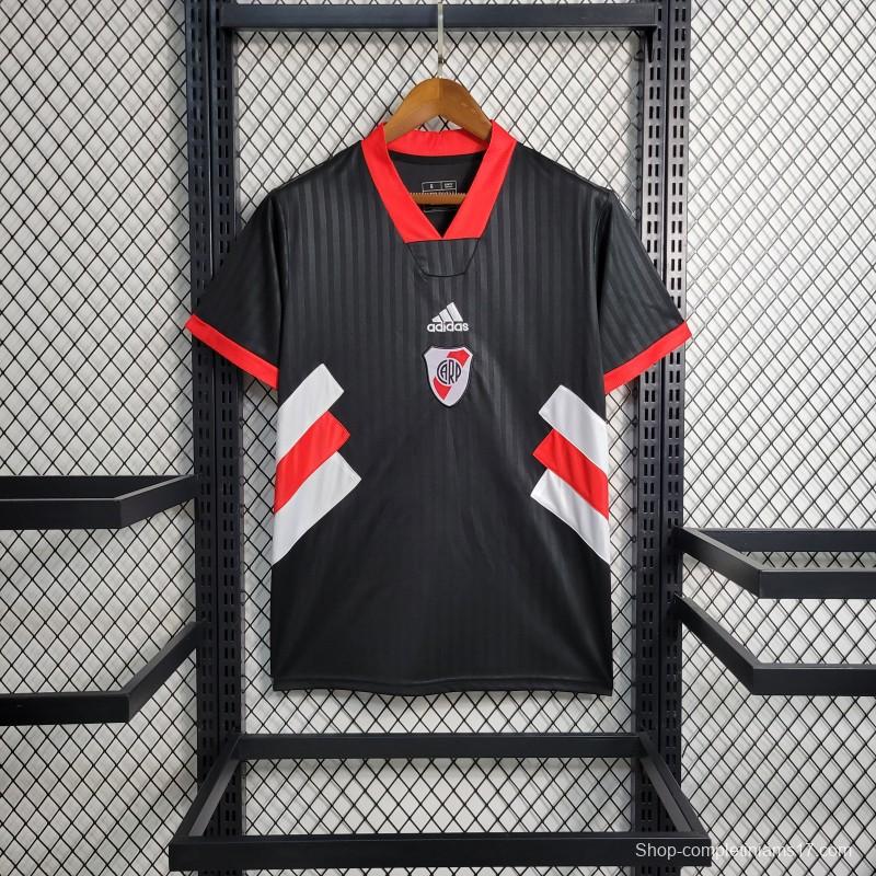 23-24 River Plate Icon Black Jersey With Embroidery Logo