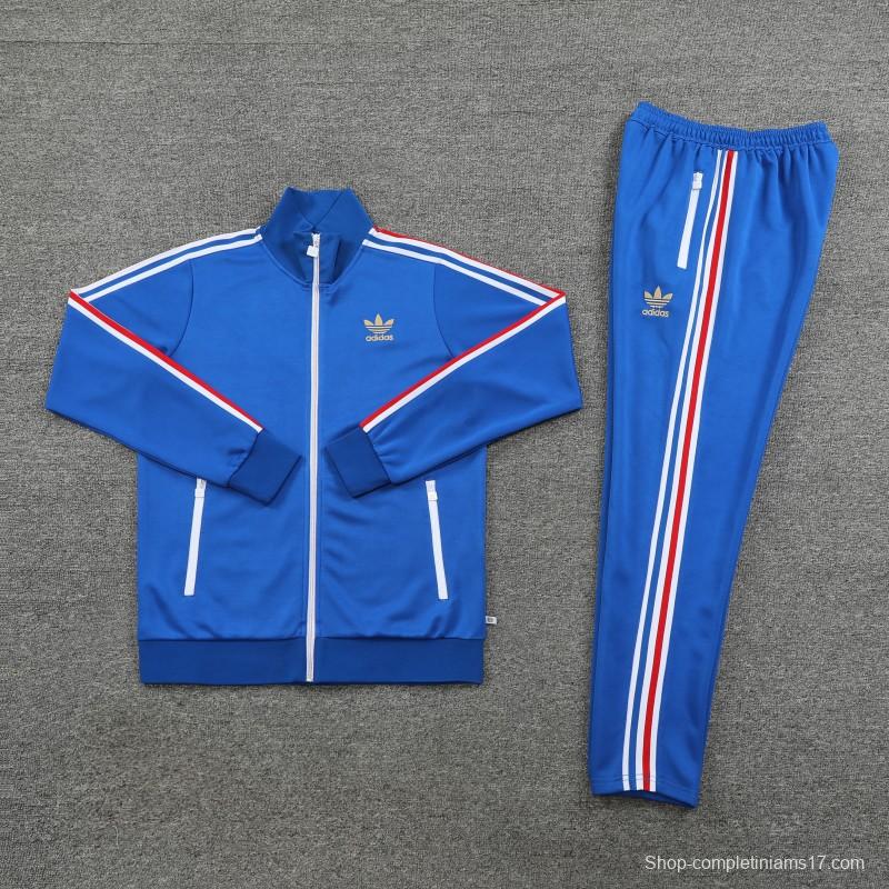 2023 Adidas Original Blue Full Zipper Jacket +Pants