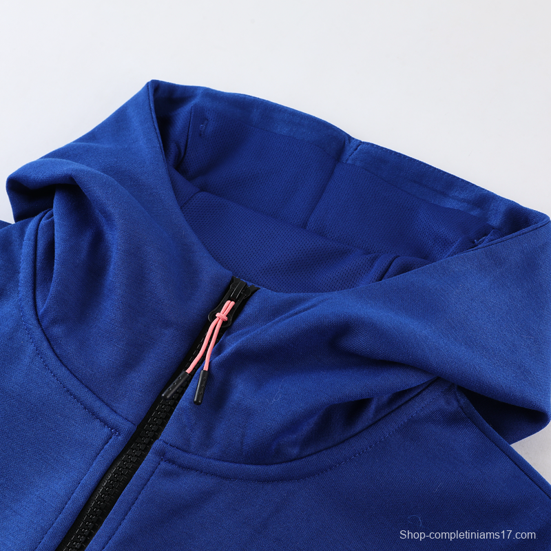 2023 Nike White Blue Full Zipper Hoodie Jacket +Pants