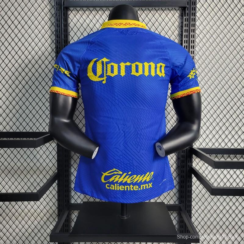 Player Version 23-24 Club America Away Blue Jersey