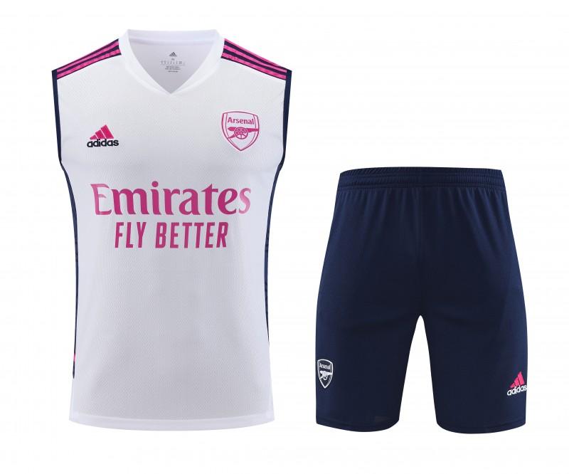 23-24 Arsenal White/Navy Vest Jersey+Shorts