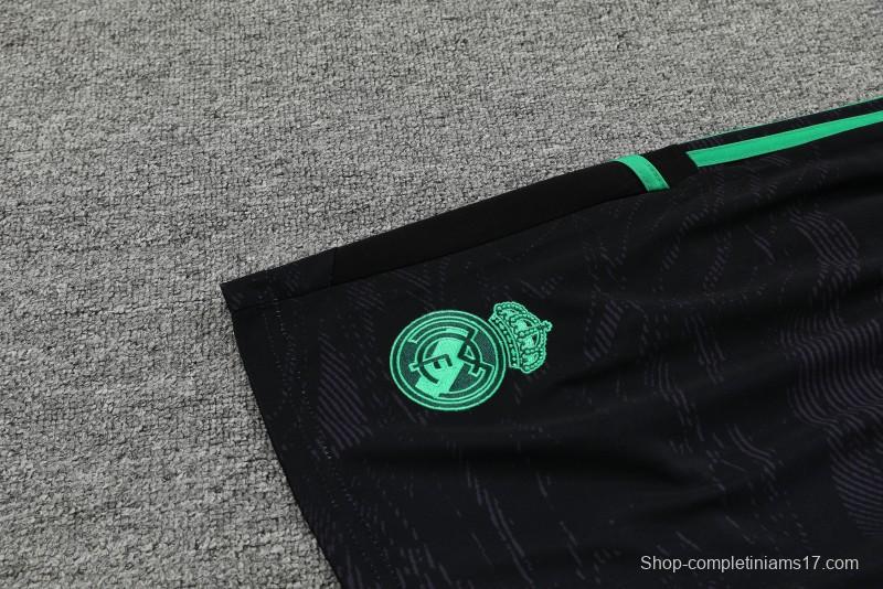 23-24 Real Madrid Black Green Pattern Short Sleeve+Shorts