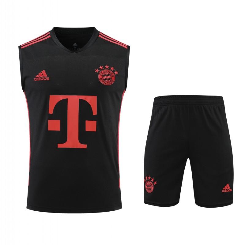 23-24 Bayern Munich Black Red Vest Jersey+Shorts