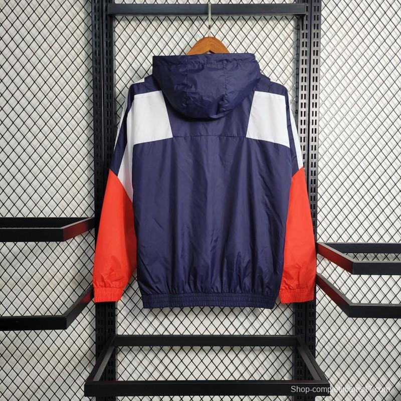 2023 Adidas Navy White Orange Windbreaker