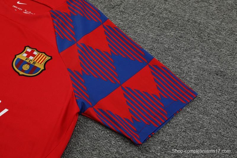 23-24  Barcelona Red Short Sleeve Jersey+Shorts