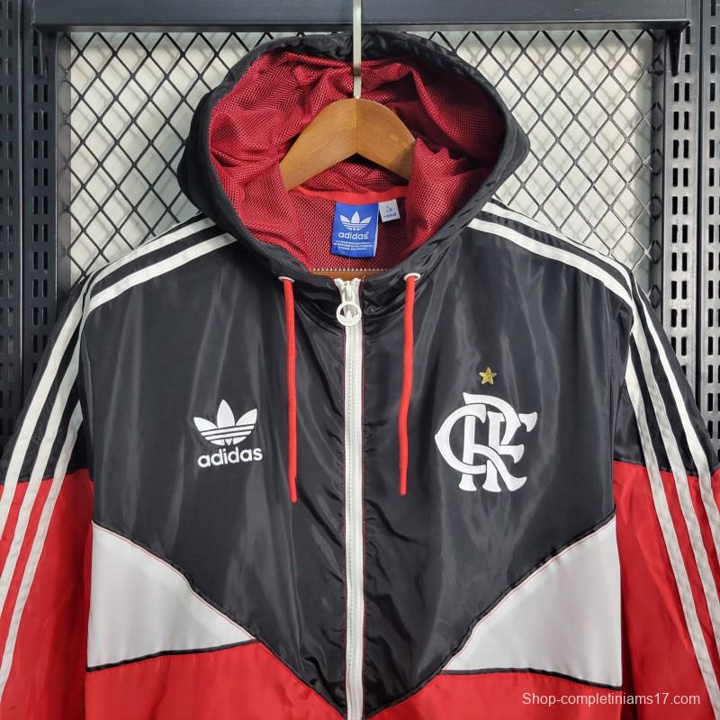 23-24 Flamengo Black Red Windbreaker