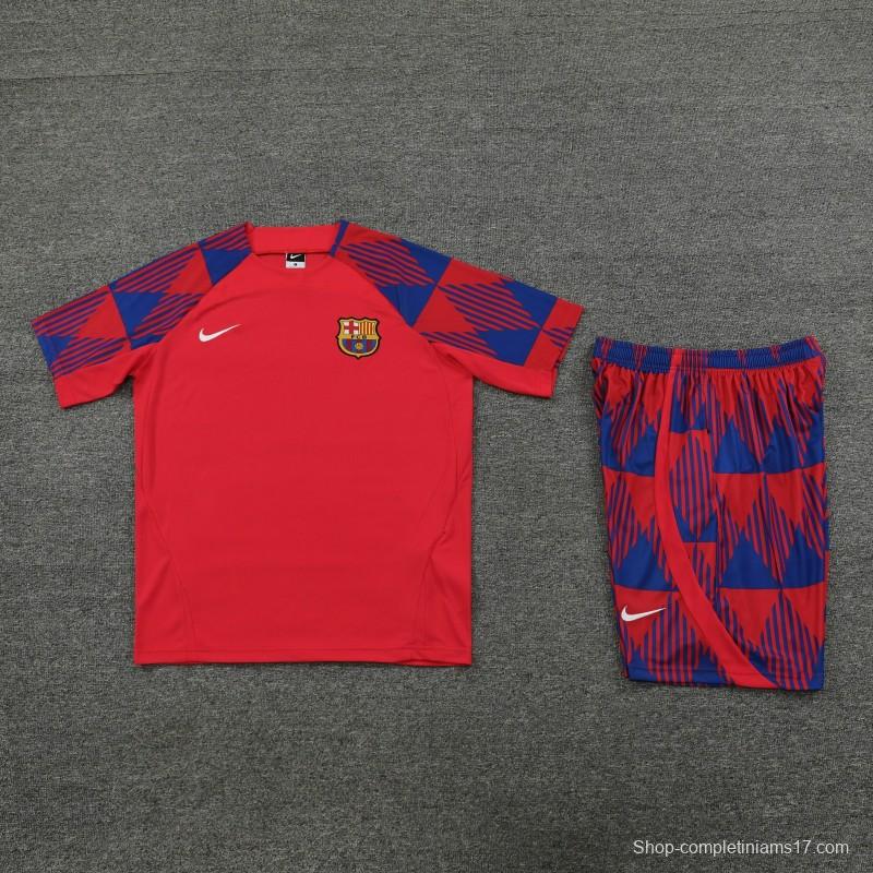 23 24 Barcelona Red Remake Icon Short Sleeve+Shorts