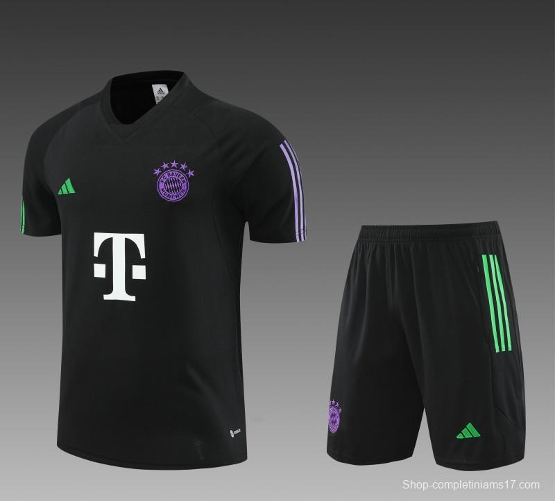 23 24 Bayern Munich Black Short Sleeve+Shorts