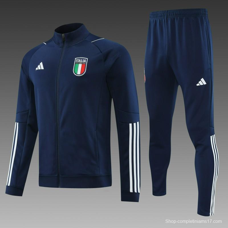 2023 Italy Navy Full Zipper Jacket +Pants