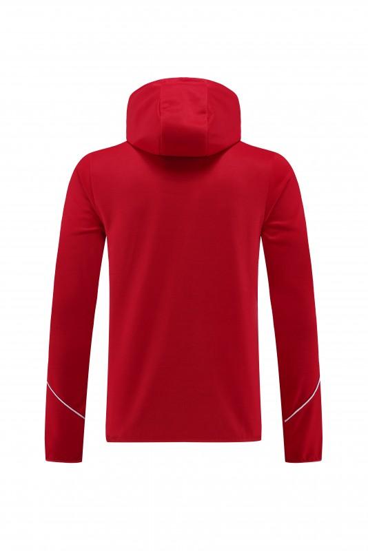 2023 Adidas Red Hoodie Full Zipper Jacket +Pants