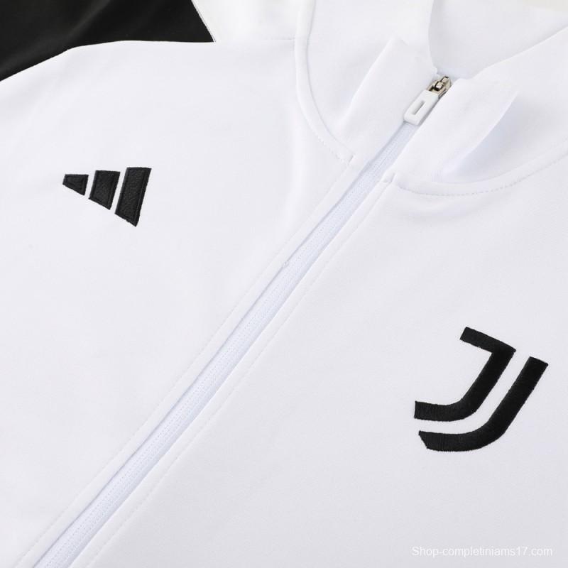 23/24 Juventus White Full Zipper Jacket+Pants