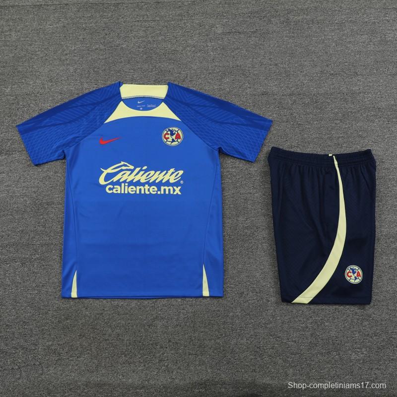 24/25 Club America Blue/Yellow Short Sleeve Jeresy+Shorts