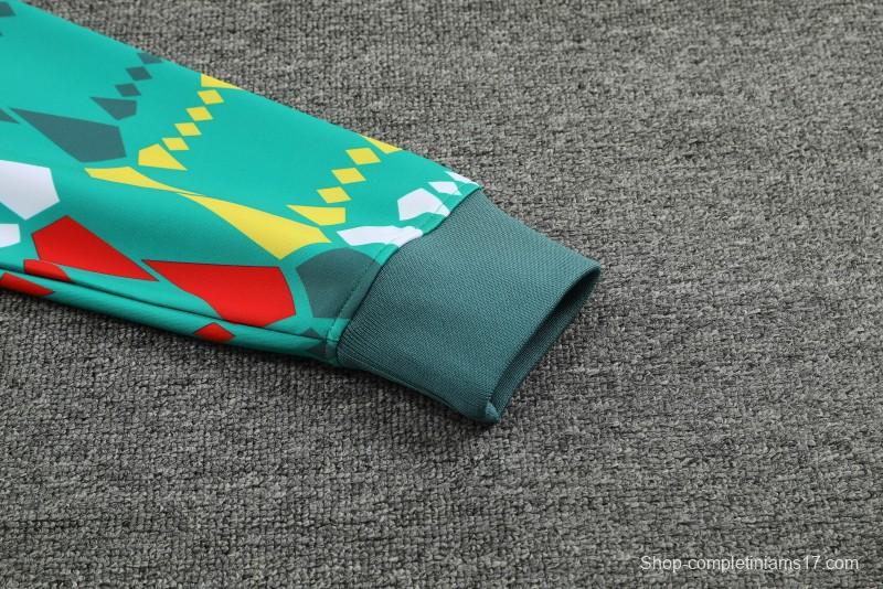 2024 Senegal Green Full Zipper Hoodie Jacket+Pants