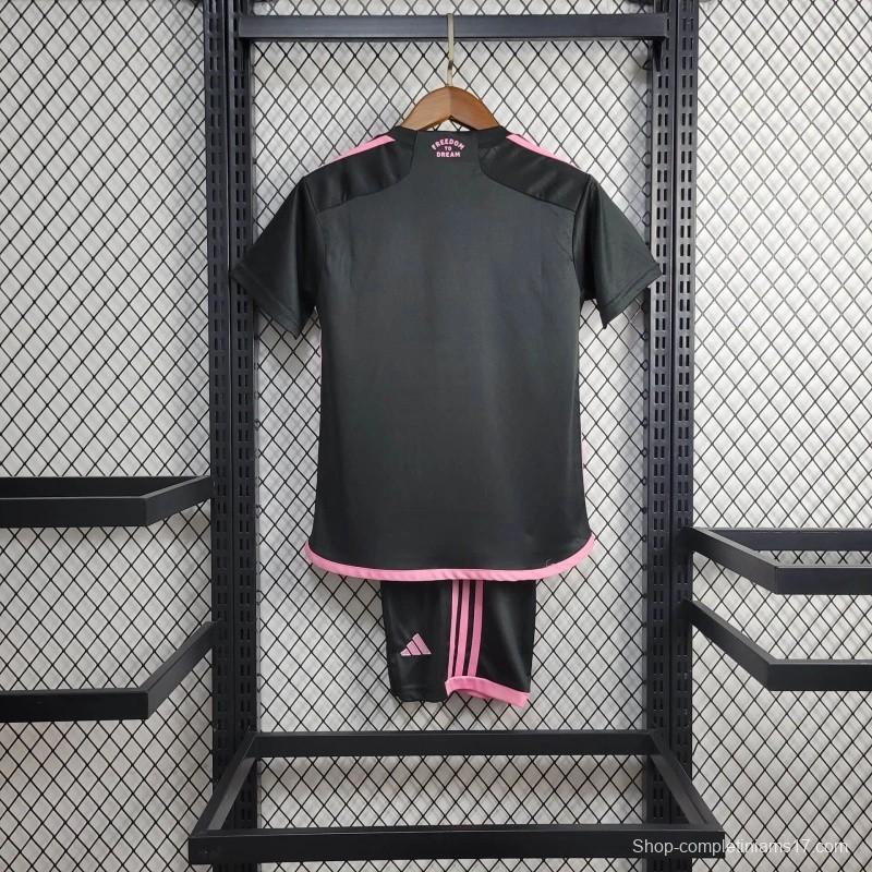 24/25 Kids Inter Miami Away Black Jersey With New Sponsor