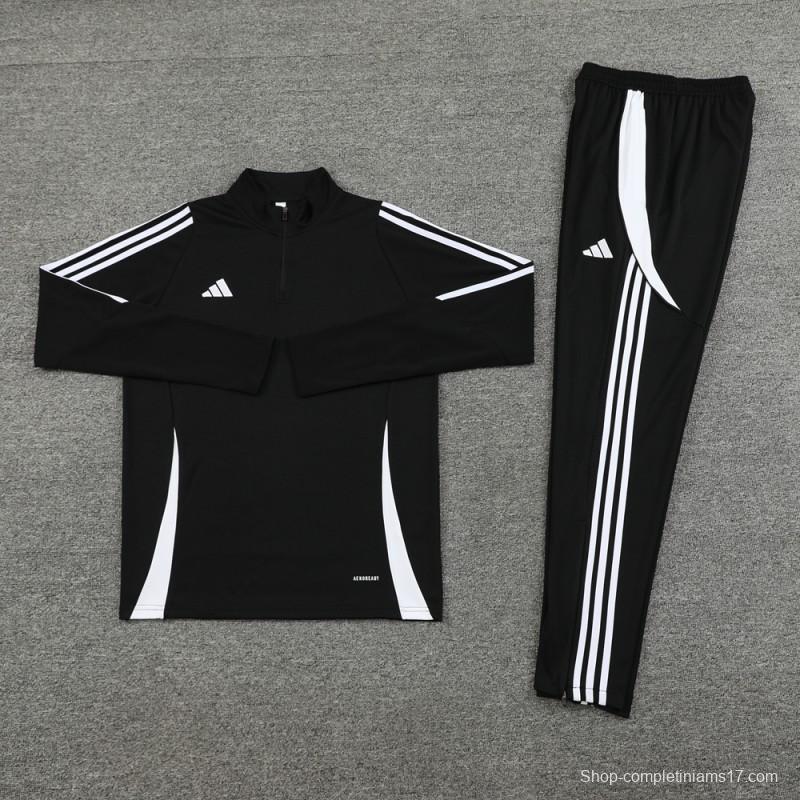 2024 Adidas Black Half Zipper Jacket+Pants