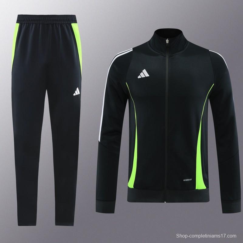 2024 Adidas Black/Green Full Zipper Jacket+Pants