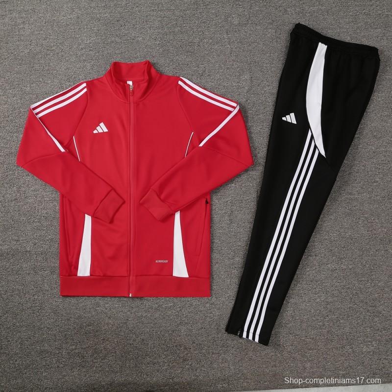 2024 Adidas Red/White Full Zipper Jacket+Pants