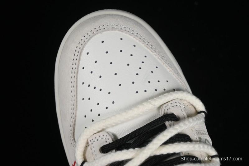 Nike SB Dunk Low LV Collaboration Anniversary Customized Sneakers in Off-White Black Swoosh Triple Floral - SJ2068-235