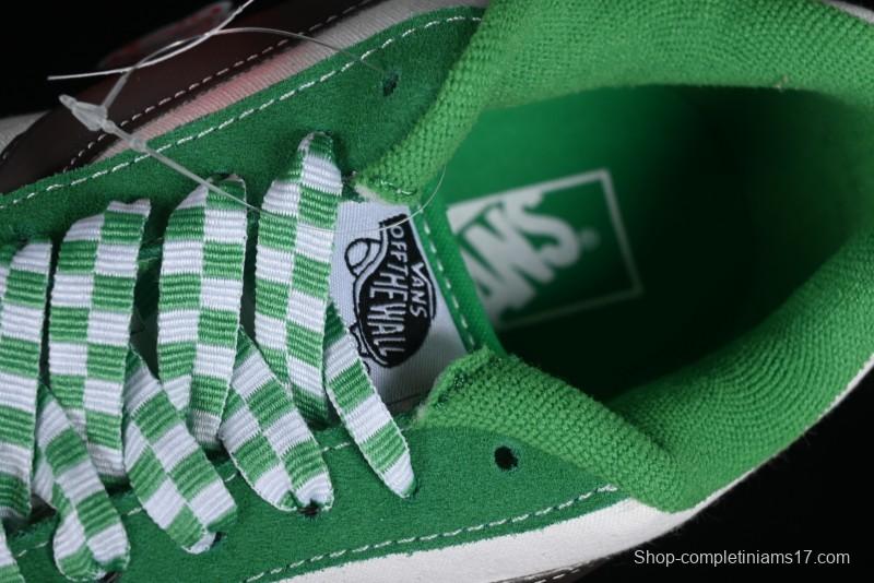 Vans Classics Knu Skool White Green Chunky Tongue Retro Sneakers - VN0009QCV0N