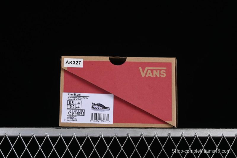 Vans Classics Knu Skool Retro Chunky Sneakers in Light Brown/Lilac Checkerboard - VN0009QC0AK